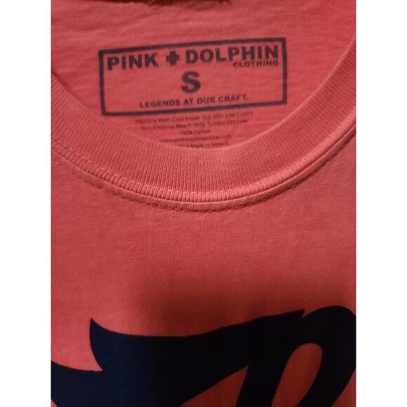 Pink Dolphin Men's Script Cree Tee size Small New A129 Excellent Soft Surf Beach - Picture 3 of 5